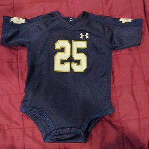 Notre Dame Under Armour Football Jersey - Onesie (Size: 6-9m)